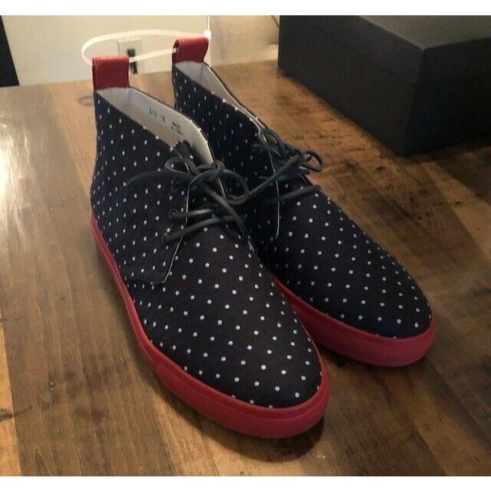 NIB $275 DEL TORO ALTO SUNBRELLA LEATHER DOT HIGH TOP CHUKKA SNEAKER US SIZE 17 - Picture 6 of 7